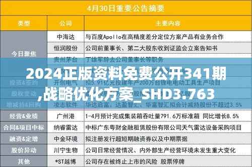 2024正版资料免费公开341期,战略优化方案_SHD3.763