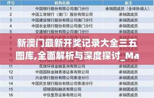 新澳门最新开奖记录大全三五图库,全面解析与深度探讨_Max5.382