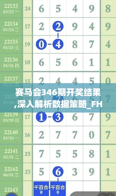 赛马会346期开奖结果,深入解析数据策略_FHD7.674