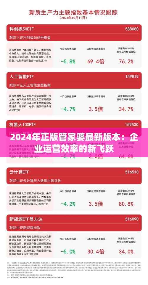 2024年正版管家婆最新版本：企业运营效率的新飞跃