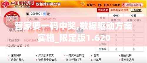 管家婆一码中奖,数据驱动方案实施_限定版1.620