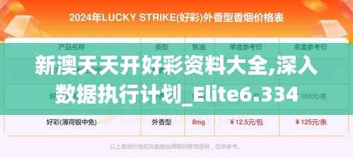 新澳天天开好彩资料大全,深入数据执行计划_Elite6.334