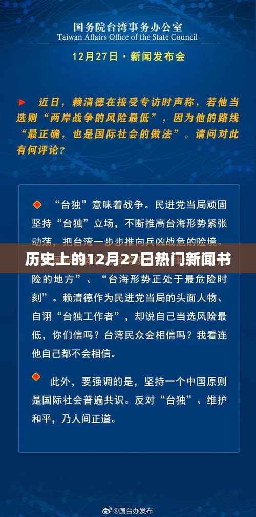 历史上的大事件,揭秘十二月二十七日的重大新闻事件