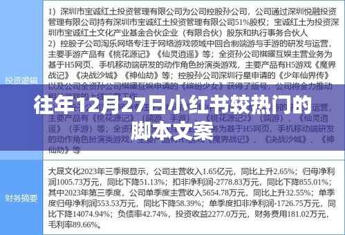 小红书热门脚本文案解析往年篇