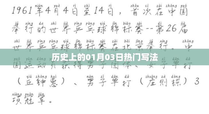 历史上的1月3日大事件回顾