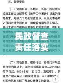 民政督查责任落实,民政工作自查报告及整改措施
