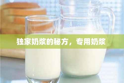 独家奶浆的秘方,专用奶浆