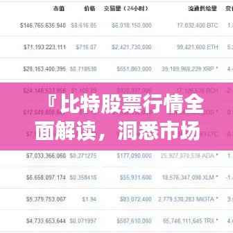 『比特股票行情全面解读，洞悉市场走势，把握投资机会』