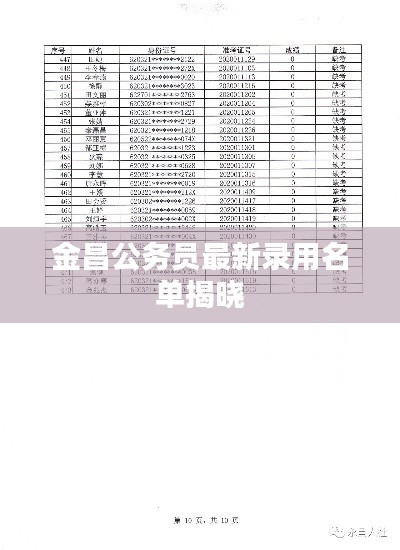 金昌公务员最新录用名单揭晓